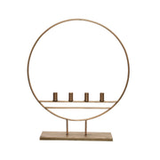 PORTACANDELE ORO A CERCHIO H76CM