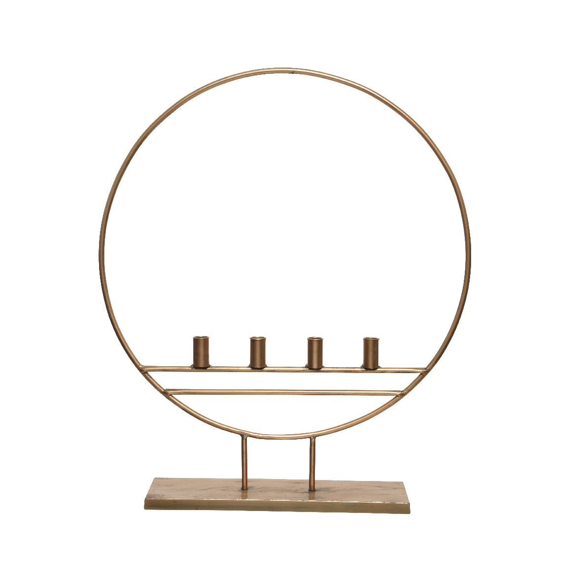PORTACANDELE ORO A CERCHIO H76CM