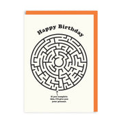 Ohh Deer Biglietto di auguri "Happy Birthday Maze" A6, arancione