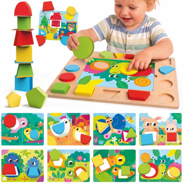 Gioco Educativo Il Giocaforme 16 Forme in Legno 1-3 Anni Headu