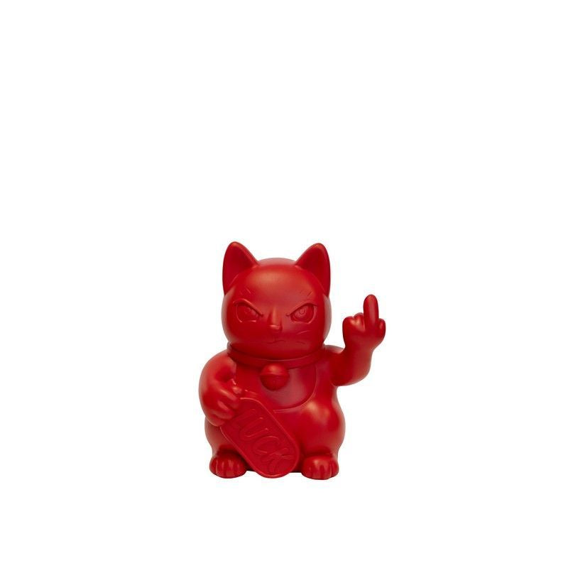 BLOGO Statuetta Maneki Neko Irriverente "Lucky Cat" Piccola - Rosso
