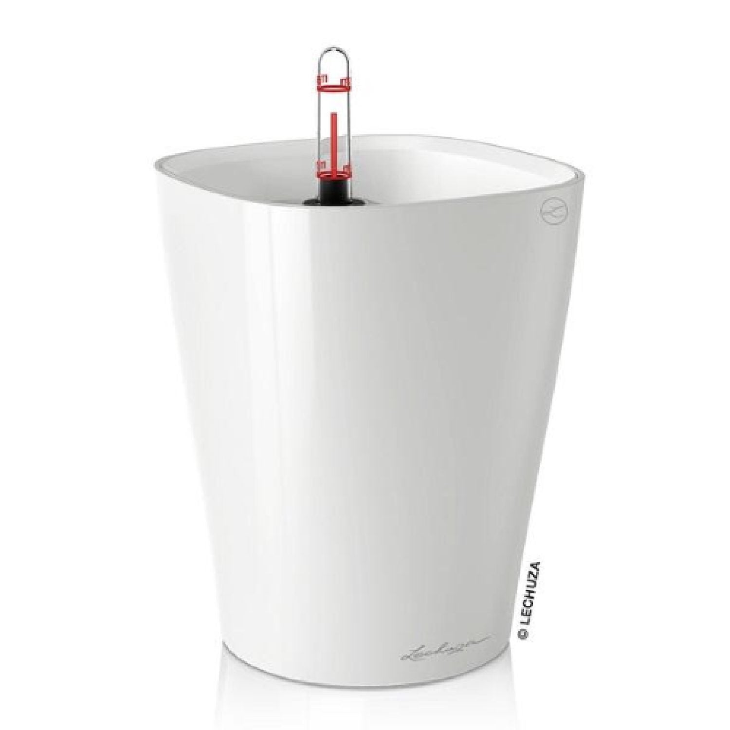 Vaso Per Piante Rotondo Deltini Premium 14 D14 H18 Cm Bianco Lucido Lechuza