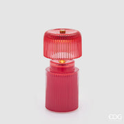 Lampada Da Tavolo con Righe H21,5xD10 cm Rosso EDG