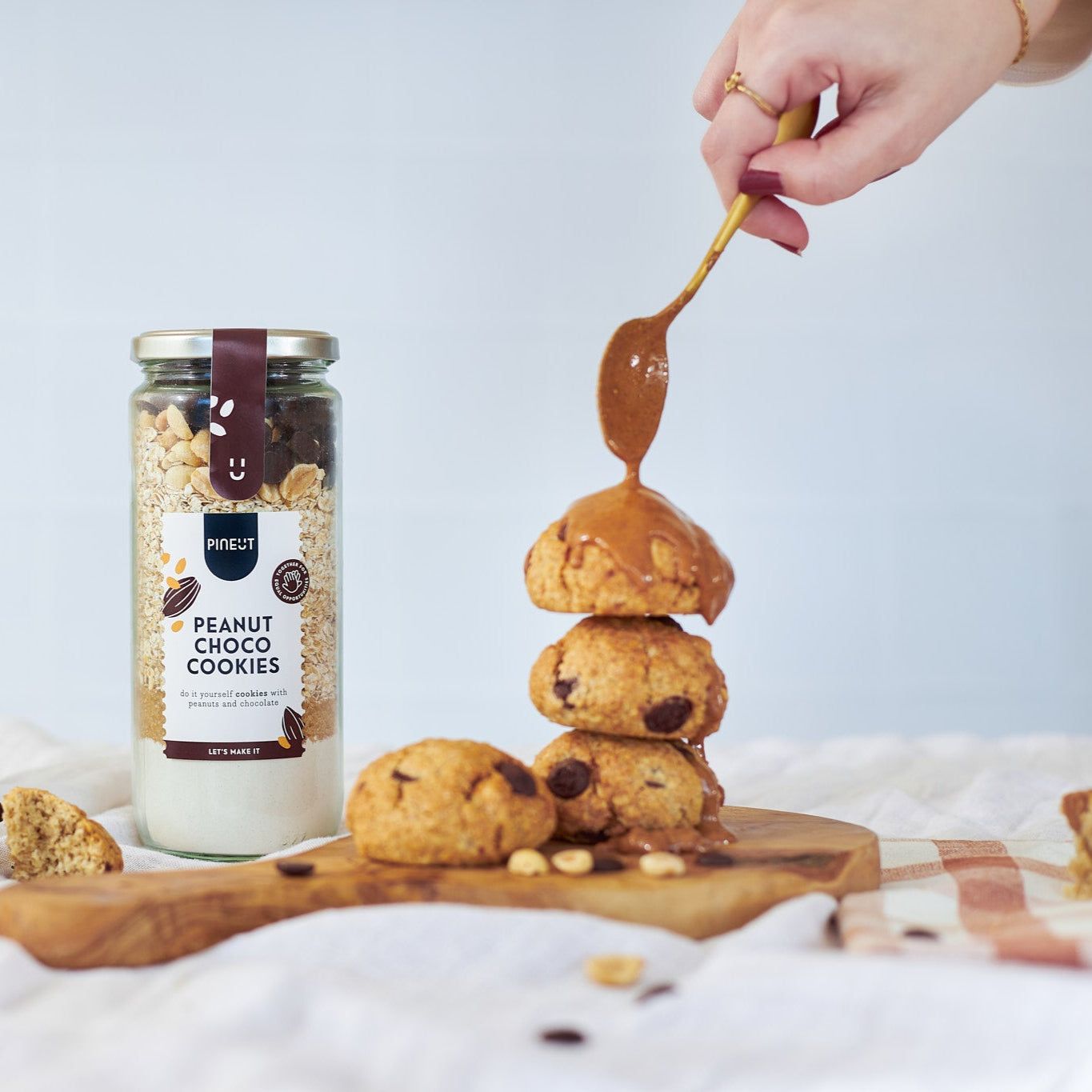 Biscotti in vaso Biscotti Cioccolato e arachidi Preparato fai da te in vaso