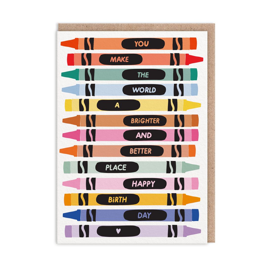 Ohh Deer Biglietto di auguri "You Make The World A Better Place" A6, multicolore/kraft