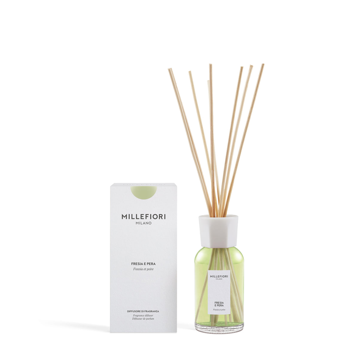 Diffusore a Bastoncini Fresia e Pera 100ml Verde Millefiori Milano