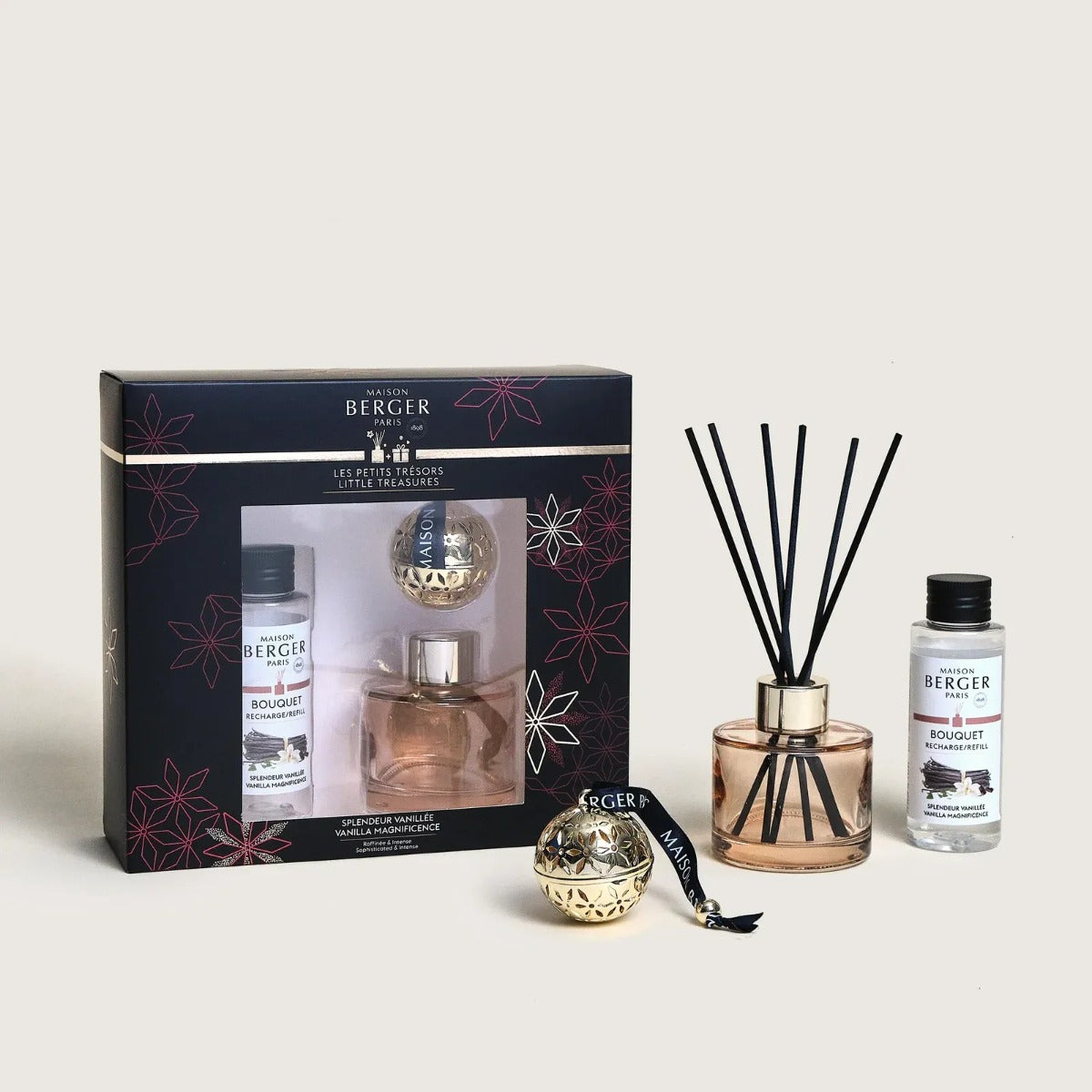 Maison Berger Paris Box Regalo "Pomelis – Petits Trésors" Mini Bouquet 90 ml + Ceramica - Nude/Oro