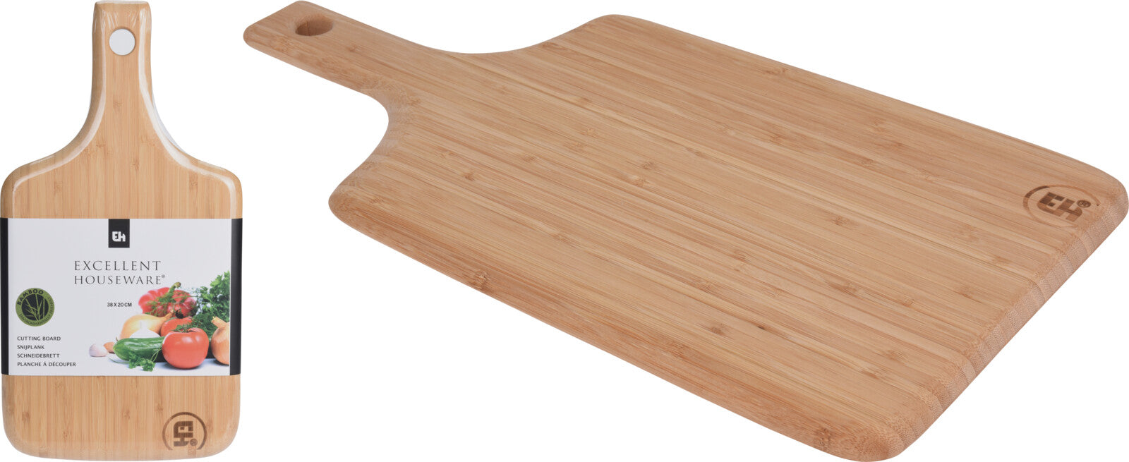 TAGLIERE IN LEGNO DI BAMBU 38X20CM CON MANICO