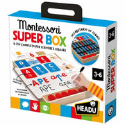 Montessori SUPER BOX per scrivere e leggere 3-6 anni Headu