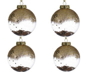 PALLINA 1 PZ D. 8 DECO FIORI TRASPARENTE/ORO