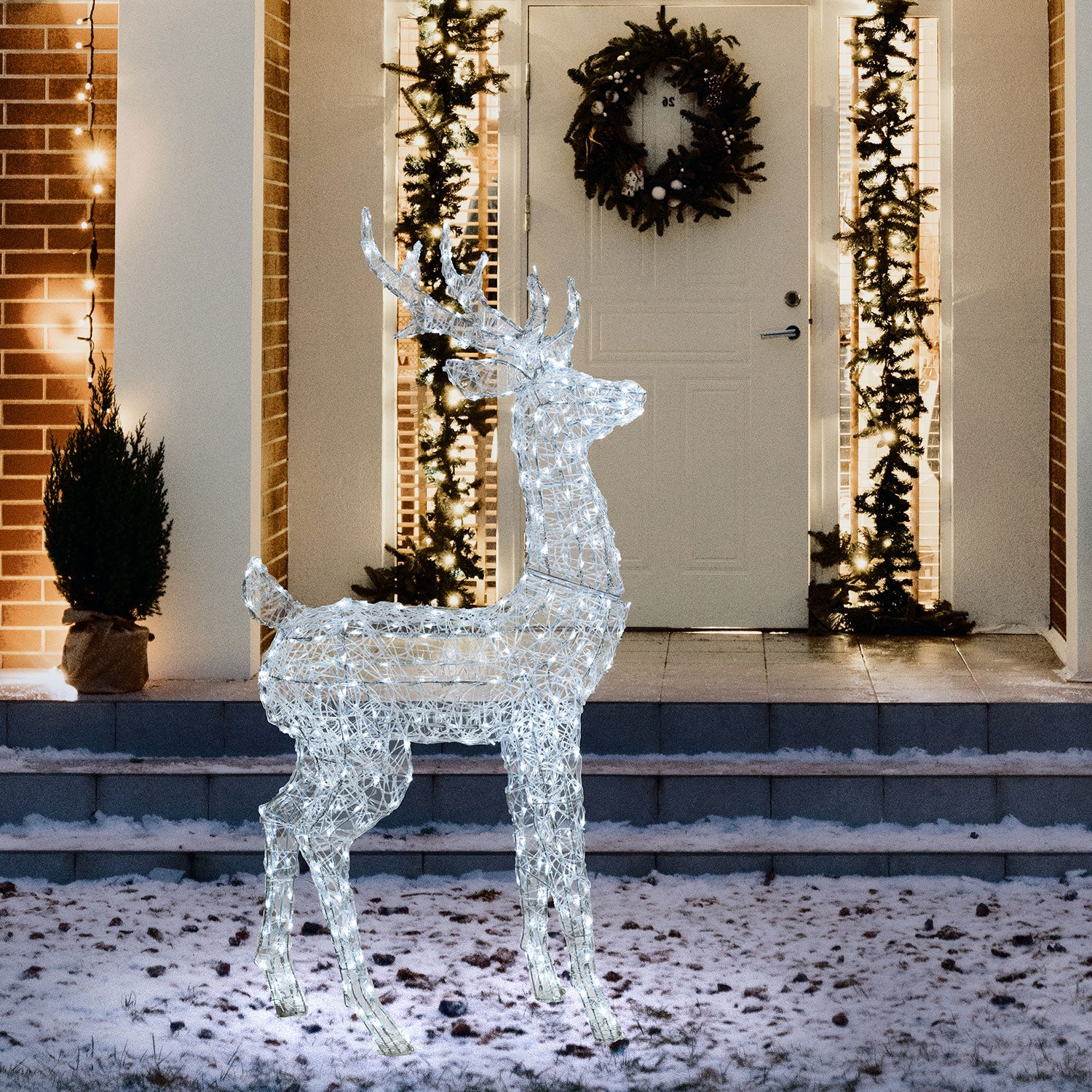 RENNA LUMINOSA 3D H160CM ACRILICO 380 DUAL LED BIANCO CALDO / BIANCO FREDDO