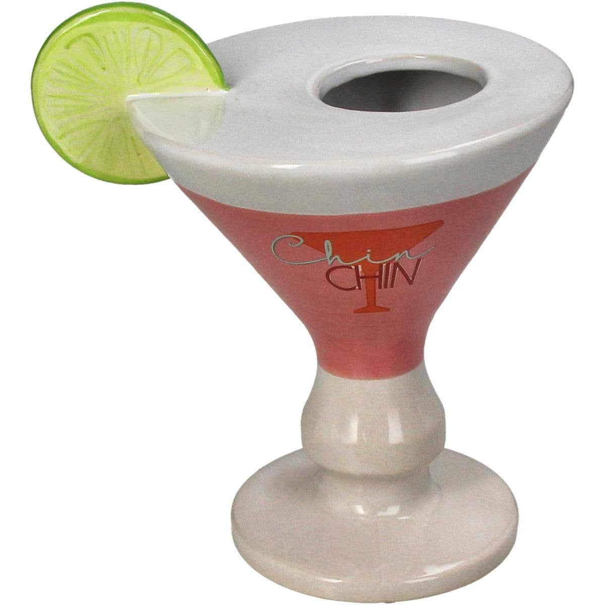 Vaso a forma di Cocktail con Lime 14,5x12x18 cm Rosa
