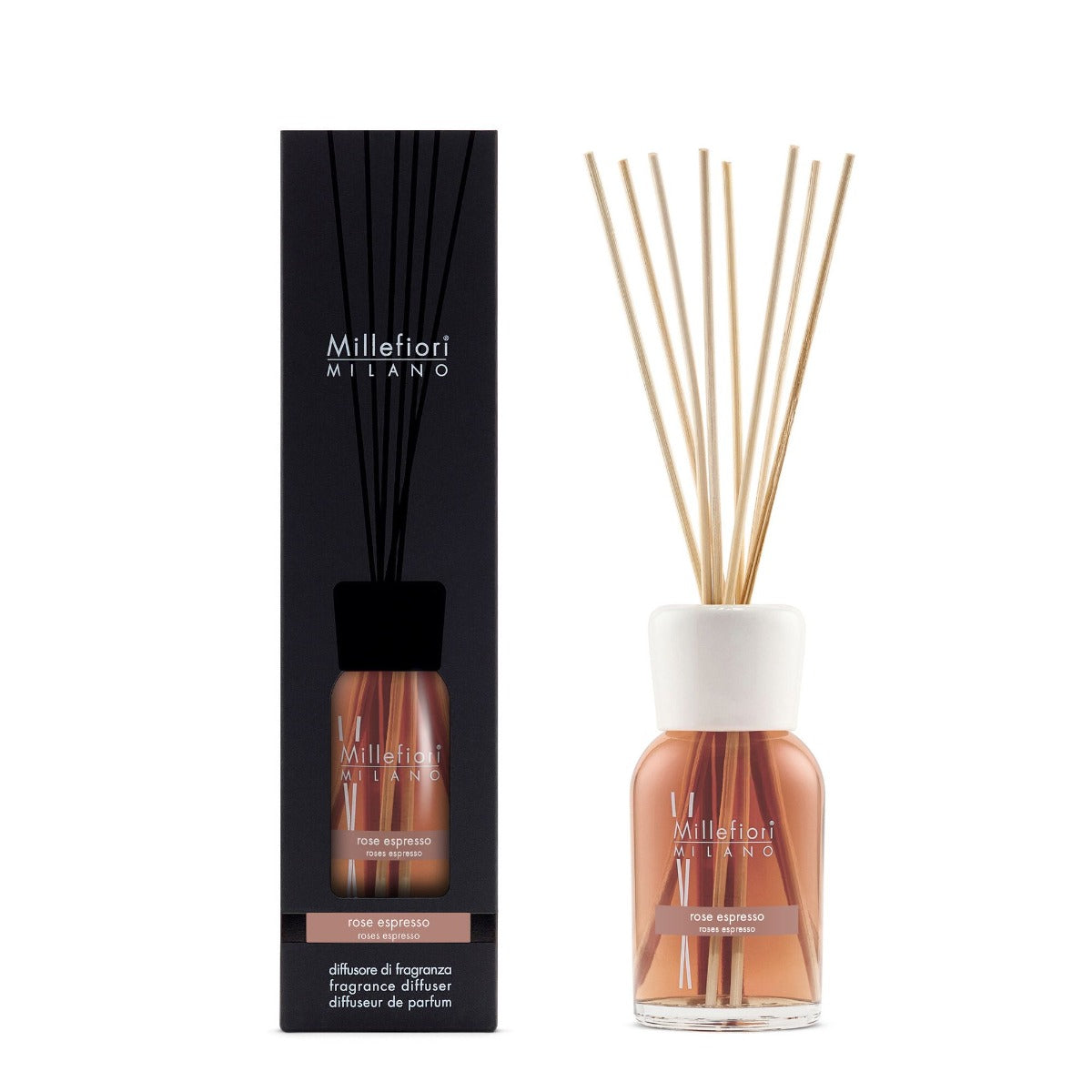 DIFFUSORE A BASTONCINI MILLEFIORI MILANO ROSE ESPRESSO 250ML