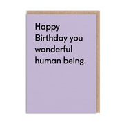 Ohh Deer Biglietto di auguri "Wonderful Human Being Birthday" A6, lilla