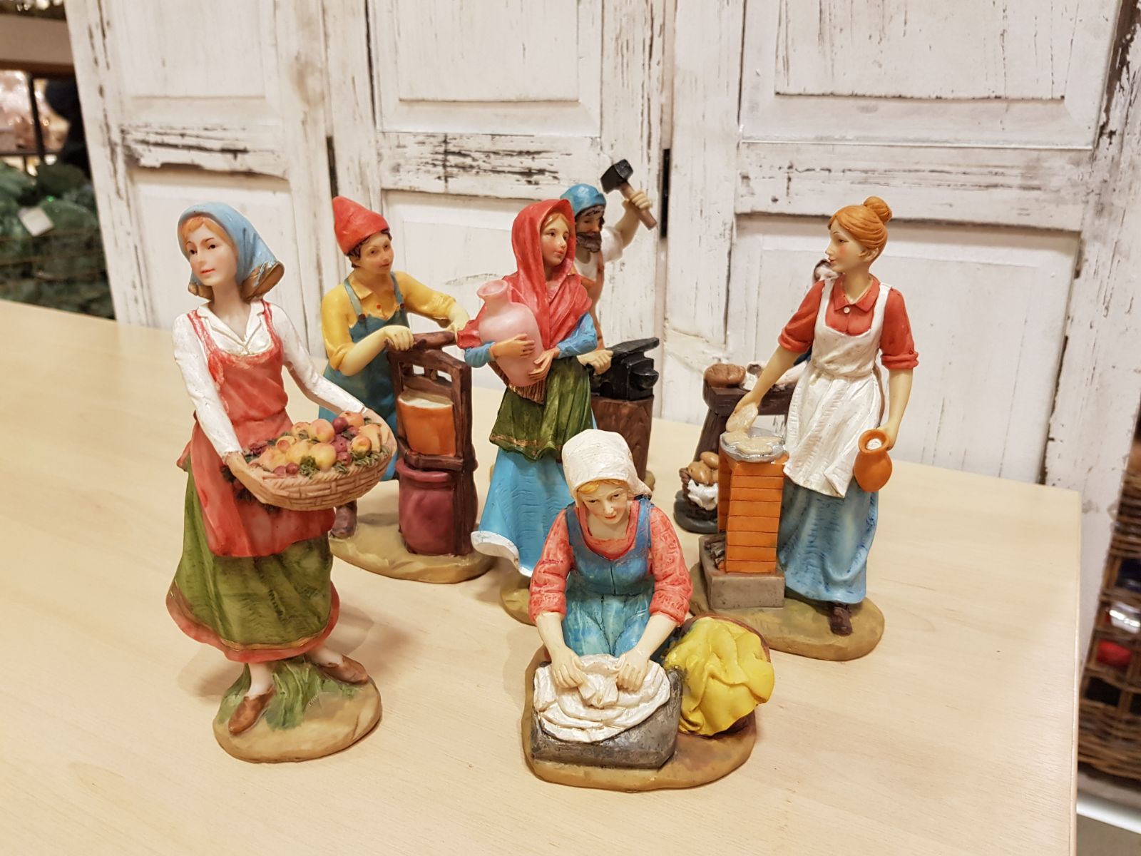 7 STATUINE GRUPPO MESTIERI 20CM