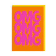 Ohh Deer Biglietto di auguri "OMG OMG OMG" A6, arancione/rosa