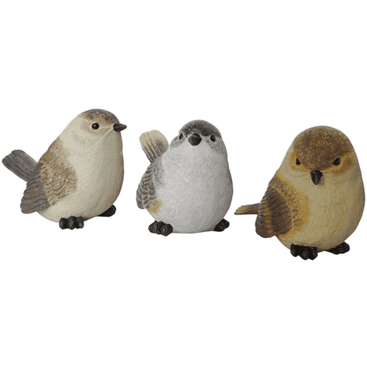 STATUETTE DA GIARDINO SET 3 UCCELLINI 15,2X9X10,5CM