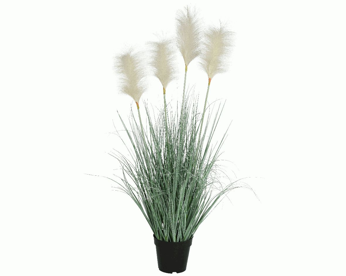 ERBA PAMPAS IN VASO ARTIFICIALE 53X92CM VERDE/BIANCO