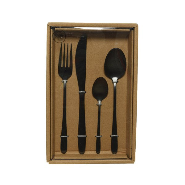 SERVIZIO/SET DI POSATE 16PZ IN ACCIAIO INOX NERO