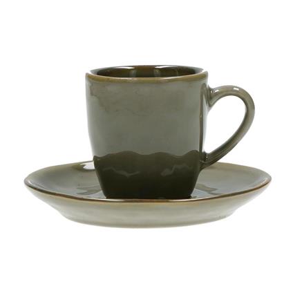 TAZZA DA CAFFE' CON PIATTINO CONCERTO GRIGIO TORTORA