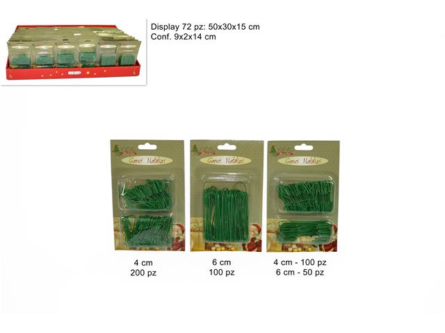 OFFERTA 5 CONFEZIONI DI GANCI METALLO VERDE PER APPENDERE LE PALLINE ASSORTITI