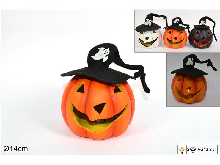 ZUCCA CON CAPPELLO E LUCE 14CM ASSORTITO    manca prezzo