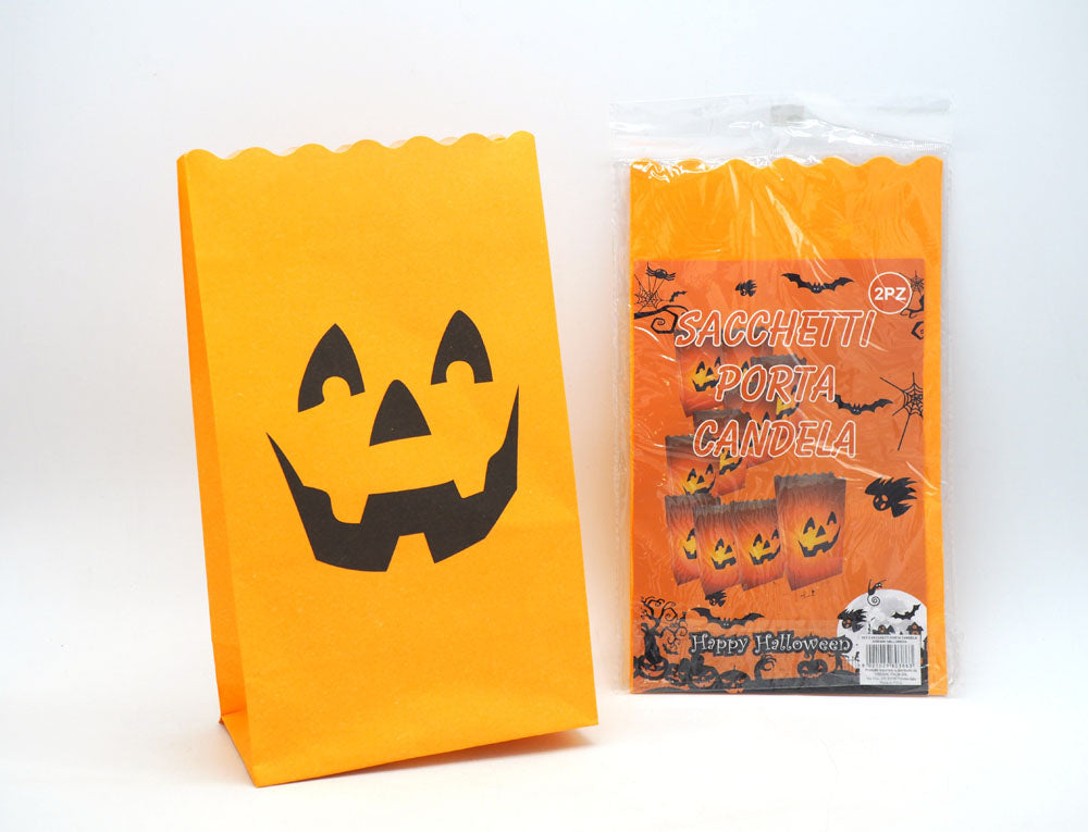 SET 2 SACCHETTI PORTA CANDELA DISEGNI HALLOWEEN