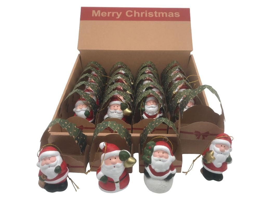 Pendenti natalizi a forma di Babbo Natale 6 x 3,5 x 8 cm modello assortito Mercury