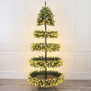 Abete di Natale H210 cm verde con 510 LED e 1008 rami Mercury
