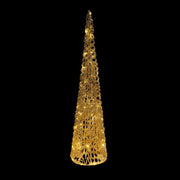 Albero conico luminoso in filo oro 500 LED D25 x H100 cm Mercury