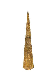Albero conico luminoso in filo oro 800 LED D28 x H150 cm Mercury