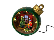 Sfera di Natale con Babbo Natale e luci 17 x 14 x 17 cm Mercury