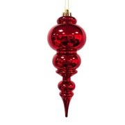Decorazione pendente grande laminata 9 x 9 x 28 cm rossa Mercury