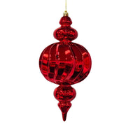 Decorazione pendente grande laminata 12 x 12 x 27 cm rossa Mercury