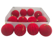 Sfere di Natale D10 cm rosse modello assortito Mercury