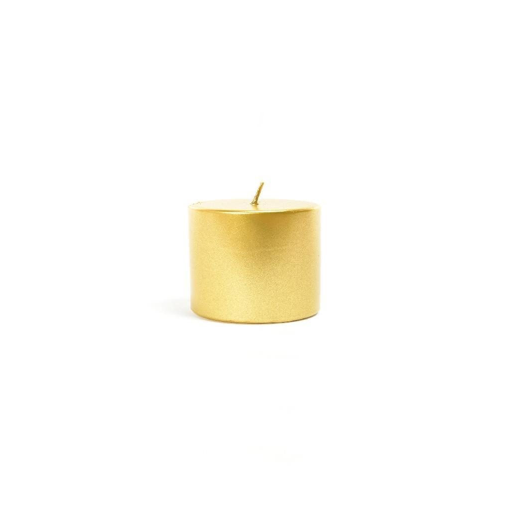 Set 2 candele cilindriche 100 g oro Mercury