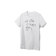 T-SHIRT UNISEX BIANCA "LA VITA E' TROPPO BREVE" IN COTONE TAGLIA S