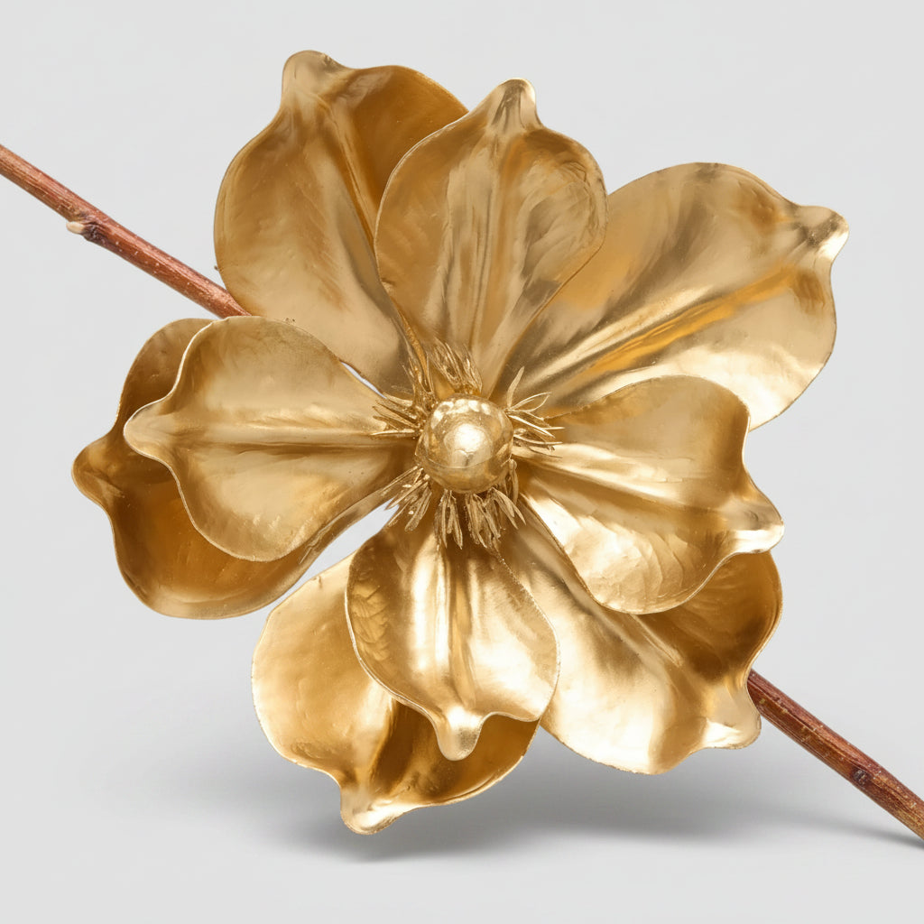 Fiore di magnolia artificiale oro lucido D20 EDG