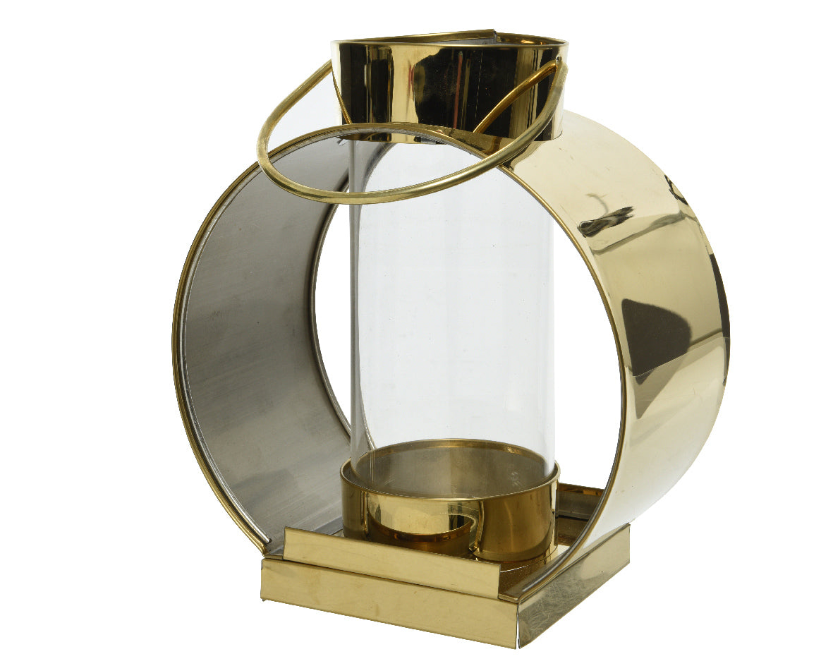 LANTERNA METALLO/VETRO 17,5X10X18CM COLOR ORO