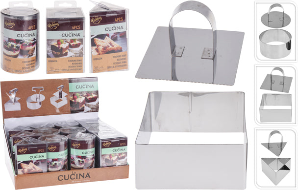 4 STAMPI CUCINA INOX FORME ASSORTITE