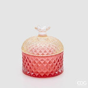 Contenitore Decorativo Rombo Rotondo H9,5 D8,5  Rosso EDG