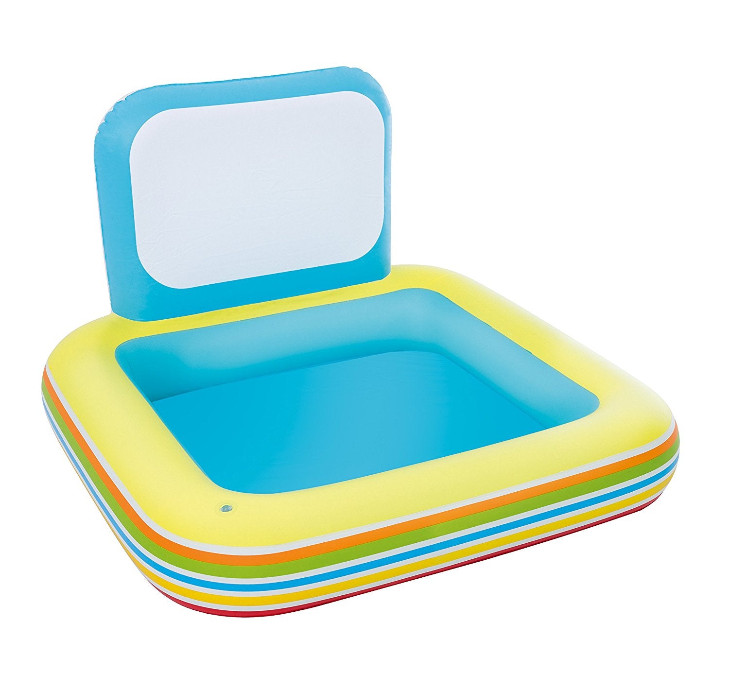 PISCINA SCUOLA GONFIABILE 132X132X81 CON SPRUZZO E PASTELLI