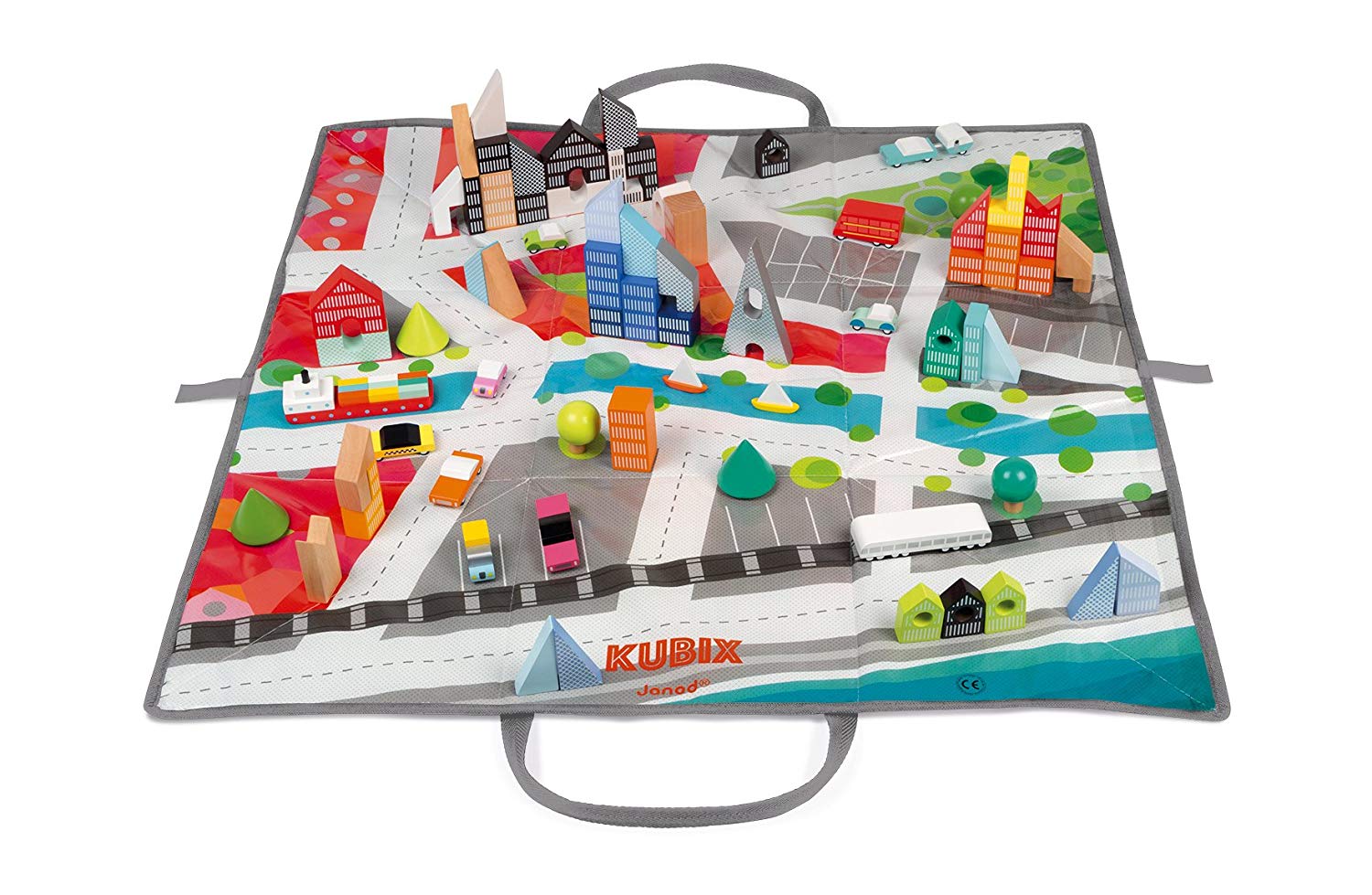 COSTRUZIONI KUBIX 70 CUBI COLORATI CON TAPPETO DA GIOCO