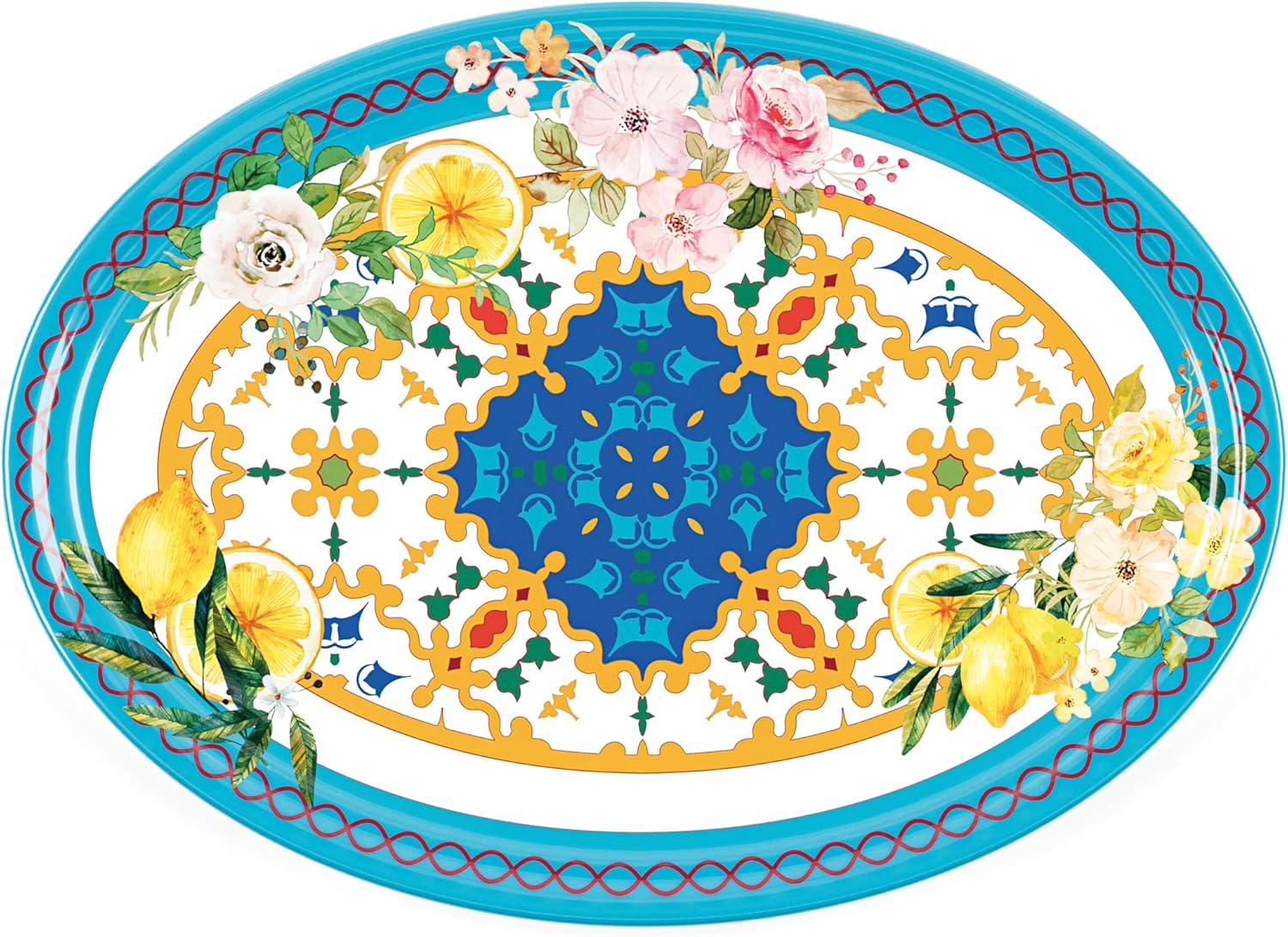VASSOIO OVALE GRANDE ''FLOWER&LEMON''