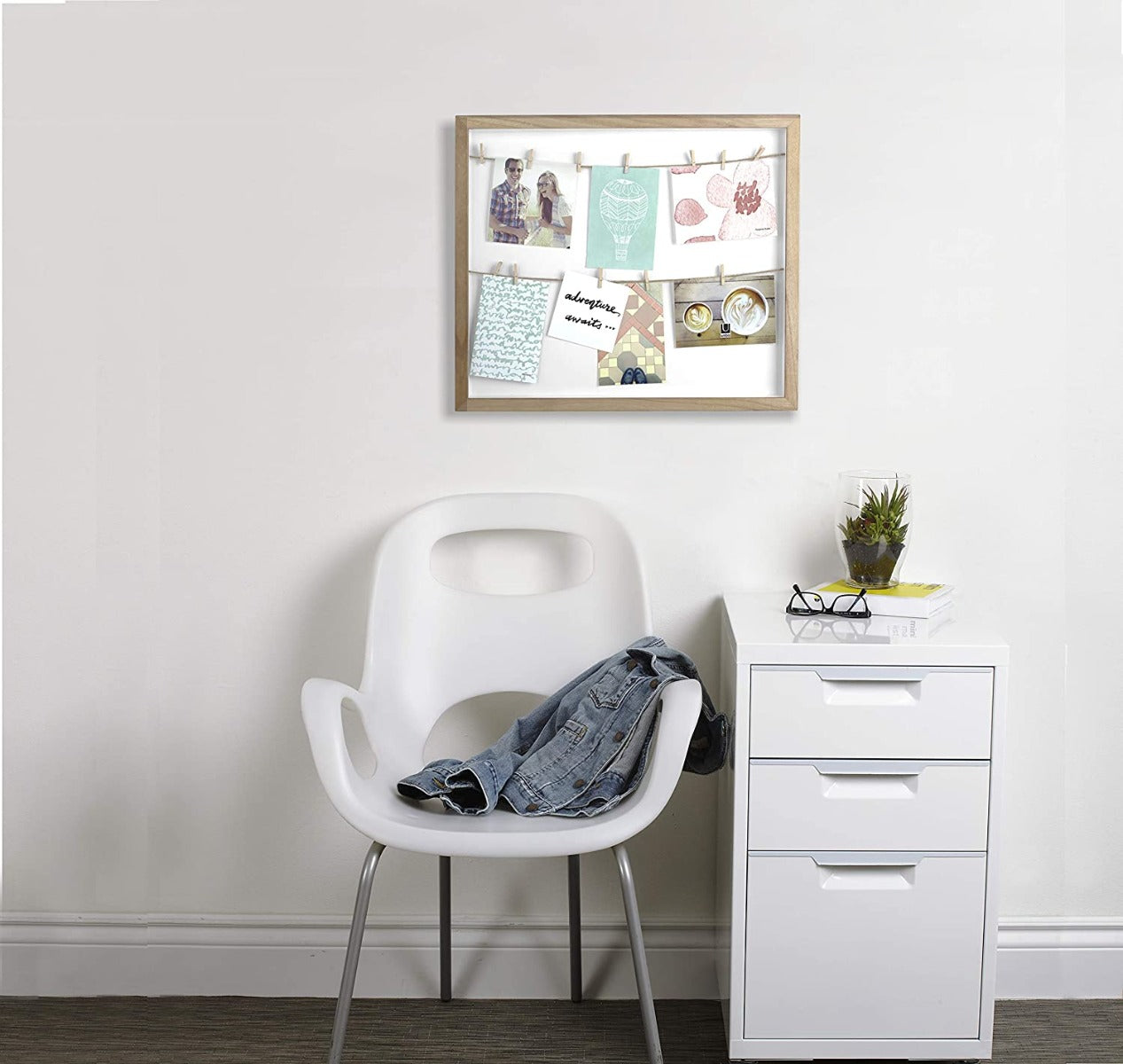 CORNICE PORTAFOTO CON MOLLETTE CLOTHESLINE