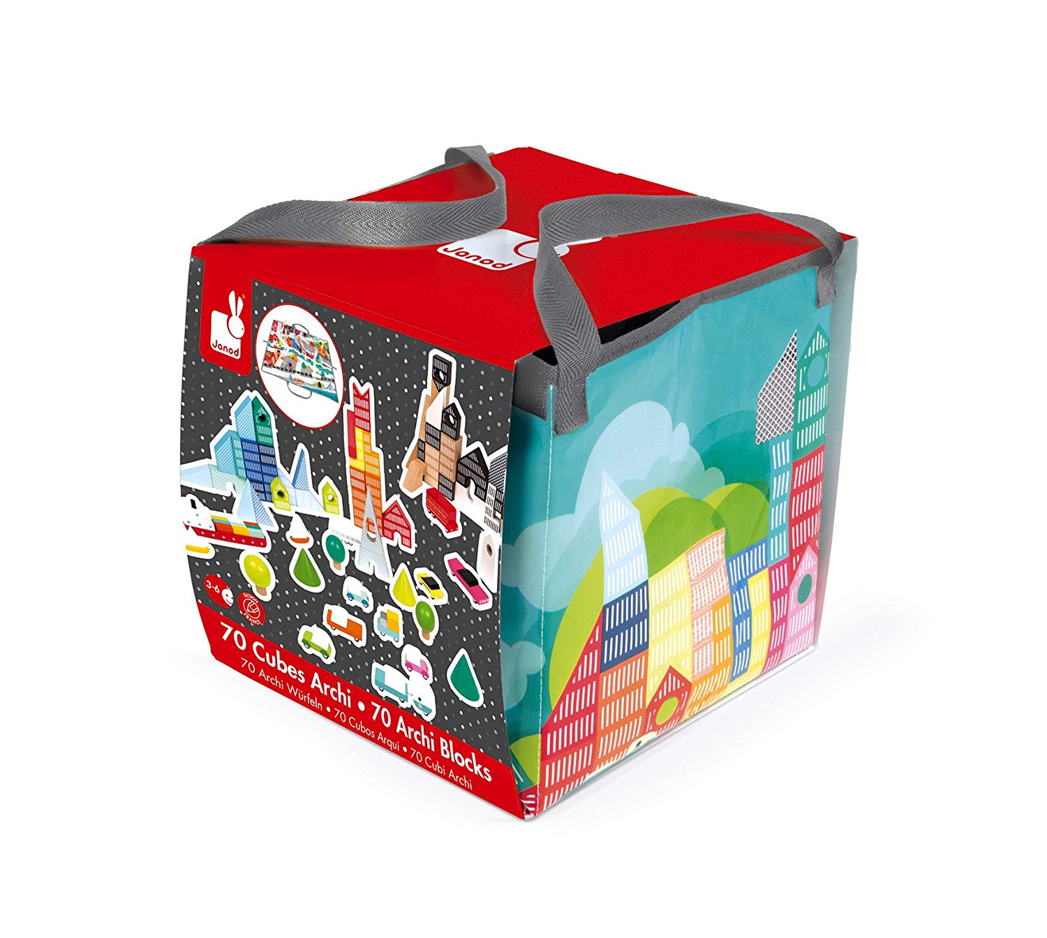 COSTRUZIONI KUBIX 70 CUBI COLORATI CON TAPPETO DA GIOCO