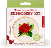 MINI KIT DA RICAMO ROSA - PUNTO CROCE