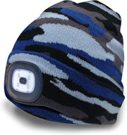 CAPPELLO IN STOFFA CON LUCE LED BLU FANTASIA MILITARE TAGLIA UNICA