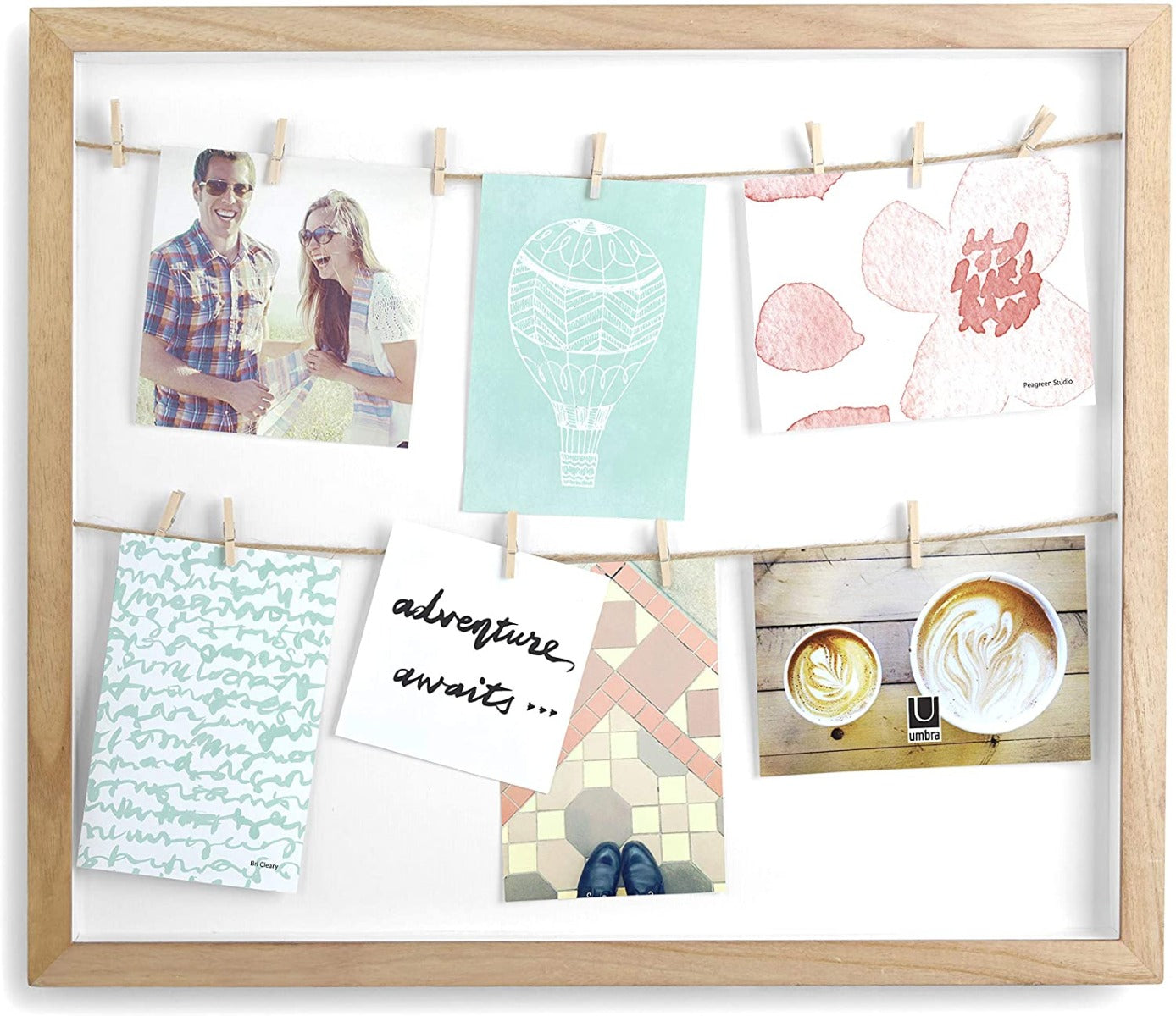 CORNICE PORTAFOTO CON MOLLETTE CLOTHESLINE