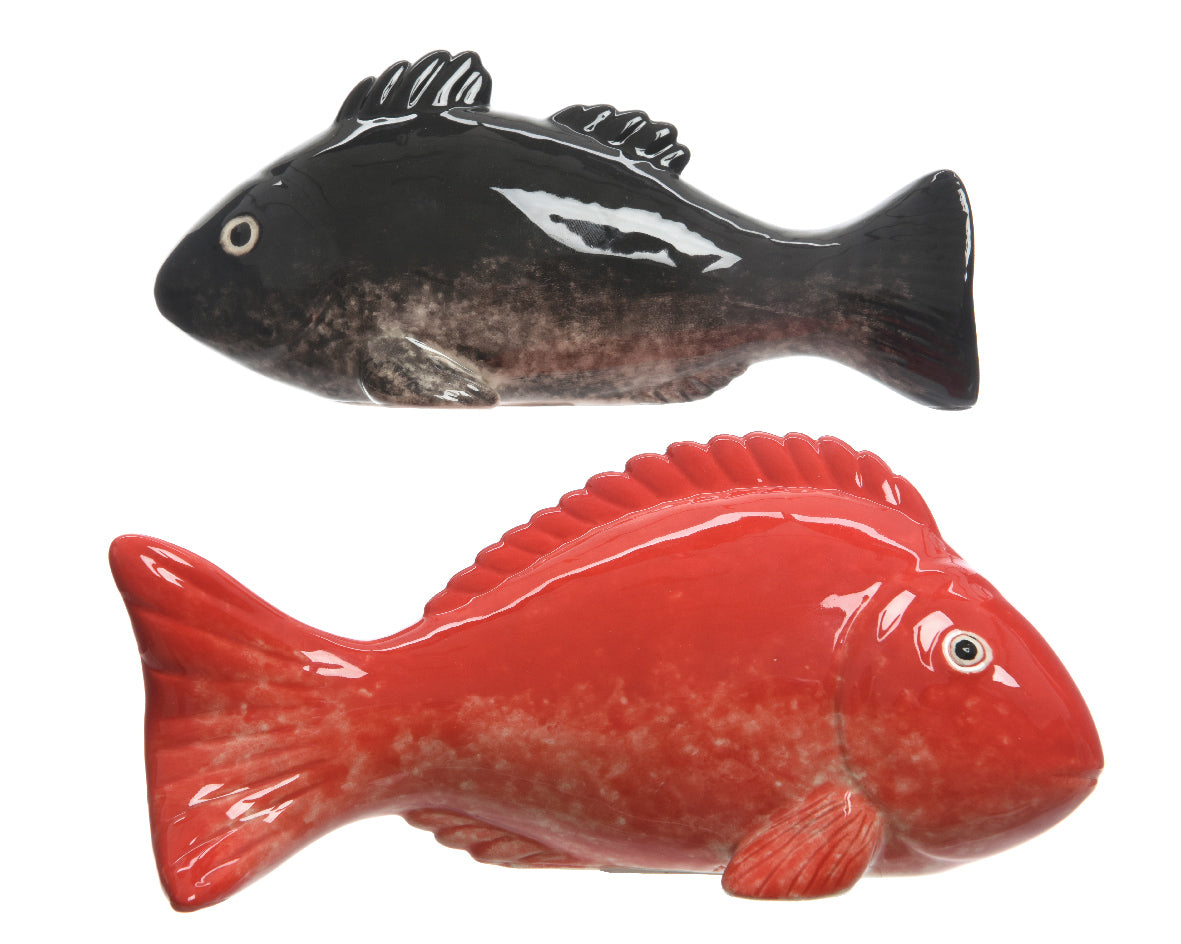 PESCE ROSSO/NERO APPENDIBILE 10x28.5x13.5CM